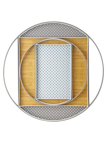 Vigar 4er-Set: Tabletts "Flap" in Grau/ Weiß/ Braun