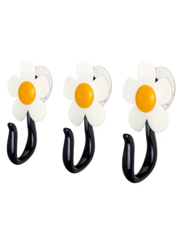 Vigar 3-delige set: haken "White Tulip" zwart/wit/geel - (L)11,5 cm