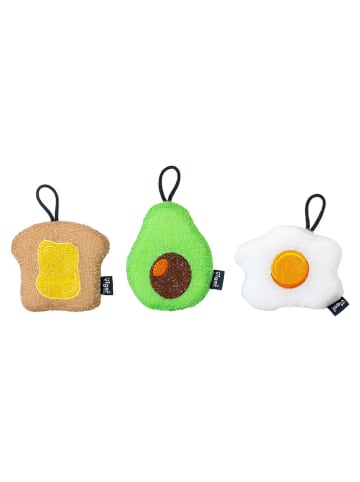Vigar 3-delige set: reinigingssponzen "Breakfast" merkleurig - (B)9,5 x (H)11,5 cm
