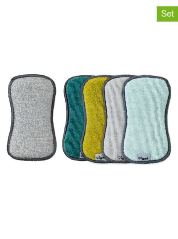Vigar 4-delige set: reinigingssponzen grijs/groen/mintgroen - (L)15 x (B)8,5 cm