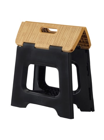 Vigar Hocker in Schwarz/ Hellbraun - (H)27 cm