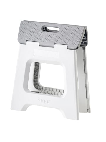 Vigar Hocker in Weiß/ Grau - (H)32 cm