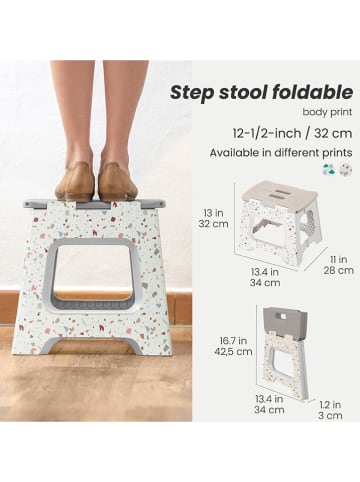 Vigar Hocker w kolorze szarym ze wzorem - wys. 32 cm