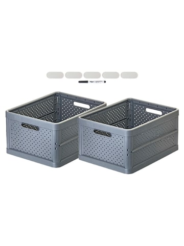 Vigar 2-delige set: opbergkisten grijs - 32 l