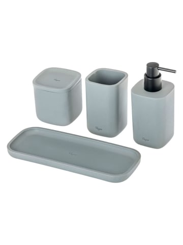 Vigar 4tlg. Waschbeckenzubehör-Set ''Zense'' in Grau - (B)28 x (H)13,5 x (T)11 cm