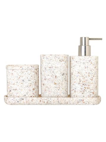 Vigar 4tlg. Waschbeckenzubehör-Set ''Zense'' in Beige - (B)28 x (H)13,5 x (T)11 cm