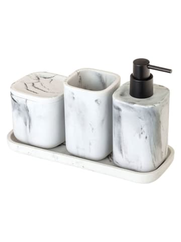 Vigar 4-delige wastafelaccessoiresset "Zense" wit - (B)28 x (H)13,5 x (D)11 cm