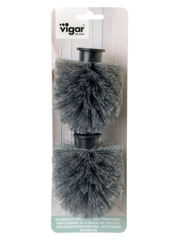 Vigar 2-delige set: toiletborstelkoppen grijs/zwart - (H)8,5 x Ø 8 cm