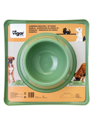 Vigar Voerbak "Pets" groen - (B)24,5 x (H)6 x (D)24,5 cm