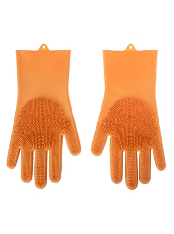 Vigar 2er-Set: Tierhaar-Handschuhe ''Pets'' in Orange - (L)31,5 x (B)16 cm