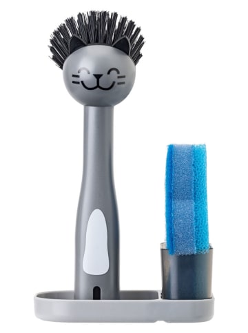 Vigar 3-delige set: afwasorganizer "Pets" grijs - (B)13,8 x (H)23 x (D)8 cm