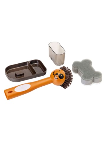 Vigar 3tlg. Set: Spülorganizer "Pets" in Orange - (B)13,5 x (H)23 x (T)8 cm