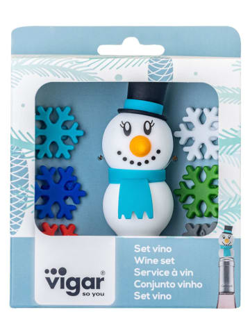Vigar 7tlg. Wein-Set ''Snowman'' in Bunt