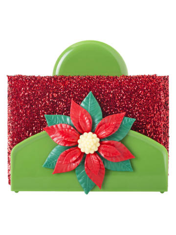 Vigar Uchwyt "Poinsettia" w kolorze zielono-czerwonym na gąbkę - 12 x 11,5 x 7 cm