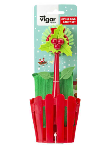 Vigar 3-częściowy zestaw "Mistletoe" w kolorze czerwonym - 11 x 25,5 x 7 cm