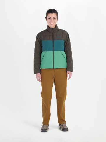 Marmot Kurtka puchowa "Ares" w kolorze antracytowo-turkusowo-zielonym