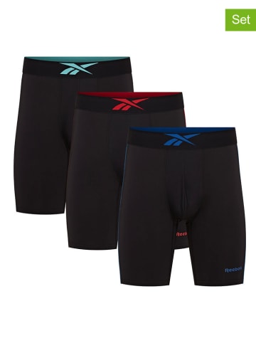 Reebok Bokserki (3 pary) "Placer" w kolorze czarnym