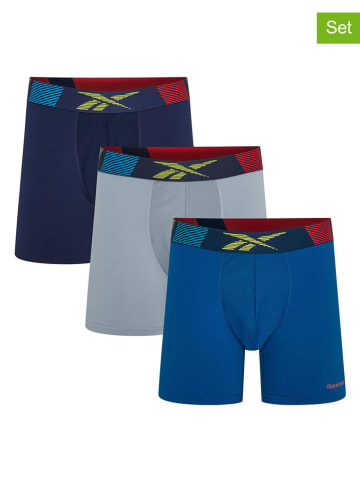 Reebok 3er-Set: Boxershorts "Dyer" in Dunkelblau/ Hellblau/ Blau