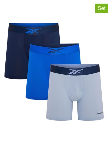 Reebok Bokserki (3 pary) "Rey" w kolorze niebieskim