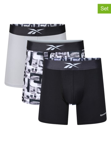 Reebok 3er-Set: Boxershorts in Schwarz/ Grau
