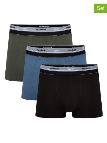 Reebok 3er-Set: Boxershorts in Schwarz/ Anthrazit/ Blau
