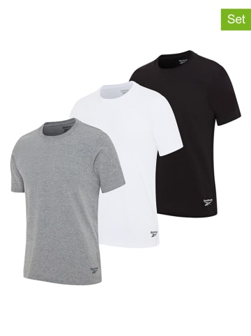 Reebok 3er-Set: Shirts "Santo" in Schwarz/ Weiß/ Grau