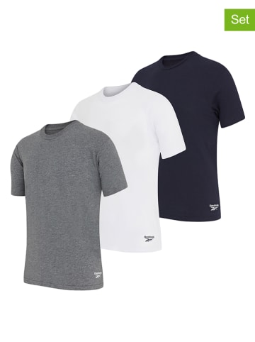 Reebok 3er-Set: Shirts "Santo" in Dunkelblau/ Weiß/ Grau