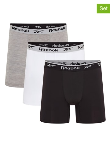 Reebok 3er-Set: Boxershorts "Ainslie" in Schwarz/ Grau/ Weiß