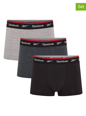 Reebok 3er-Set: Boxershorts "Redgrave" in Schwarz/ Grau
