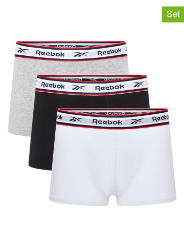Reebok 3er-Set: Boxershorts "Barlow" in Hellgrau/ Schwarz/ Weiß