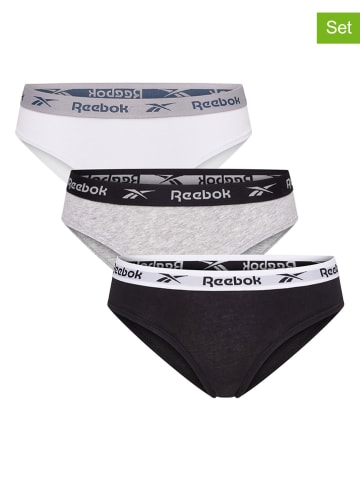 Reebok Figi (3 pary) "Carina" w kolorze czarnym, białym i szarym