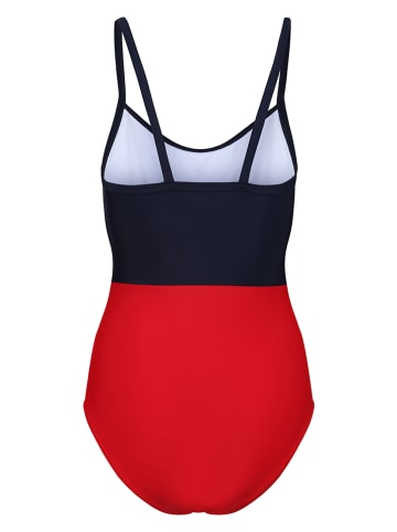 Reebok Badeanzug "Peyton" in Rot/ Dunkelblau/ Weiß