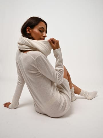 AUTHENTIC CASHMERE Kasjmieren jurk "Capelet" crème