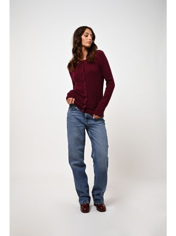 AUTHENTIC CASHMERE Kasjmieren vest "Caron" bordeaux