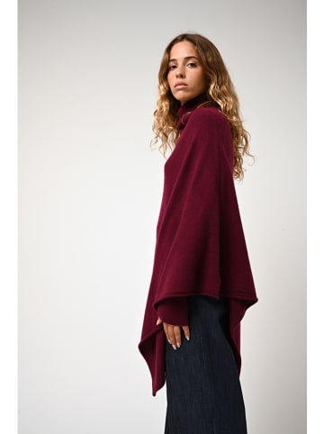 AUTHENTIC CASHMERE Kaschmir-Poncho "Carra" in Bordeaux