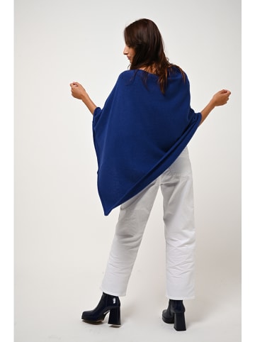 AUTHENTIC CASHMERE Kasjmieren poncho "Carra" blauw
