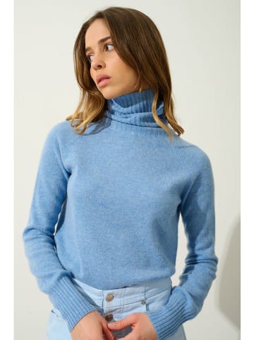 AUTHENTIC CASHMERE Kasjmieren coltrui "Cassy" lichtblauw