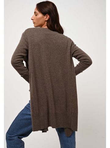 AUTHENTIC CASHMERE Kaschmir-Longcardigan "Chésery" in Khaki