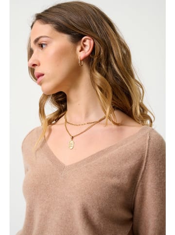 AUTHENTIC CASHMERE Kaschmir-Pullover "Giusalet" in Hellbraun