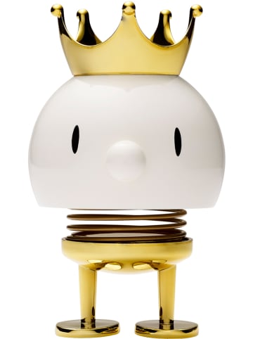Hoptimist Figurka dekoracyjna "King" w kolorze złoto-białym - 8,5 x 12 x 7,5 cm