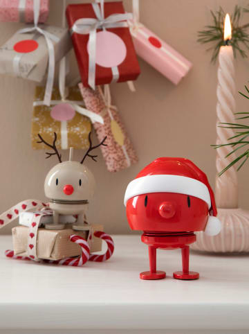 Hoptimist Figurka dekoracyjna "Santa Bumble S" w kolorze czerwonym - wys. 8 x Ø 5 cm