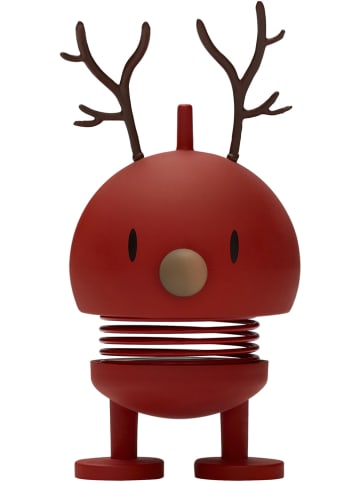 Hoptimist Dekofigur "Reindeer Bumble S" in Rot - (B)5 x (H)9 x (T)5 cm
