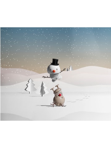 Hoptimist Dekofigur "Snowman S" in Weiß - (B)9 x (H)8 x (T)5 cm