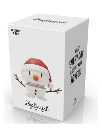 Hoptimist Figurka dekoracyjna "Santa Snowman S" w kolorze biało-czerwonym - 8 x 7 x 6 cm
