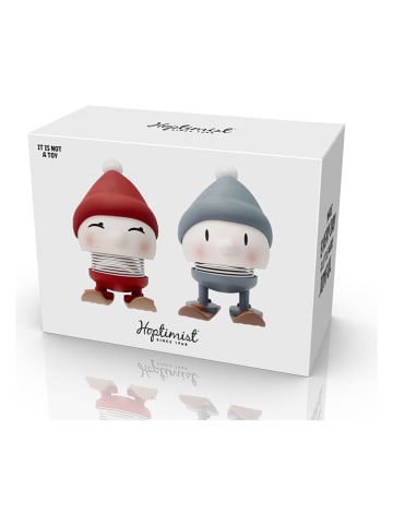 Hoptimist Figurki dekoracyjne (2 szt.) w kolorze szaro-czerwonym - 9 x 10 x 7,5 cm