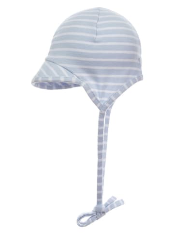 Döll Bindemütze in Hellblau/ Weiß