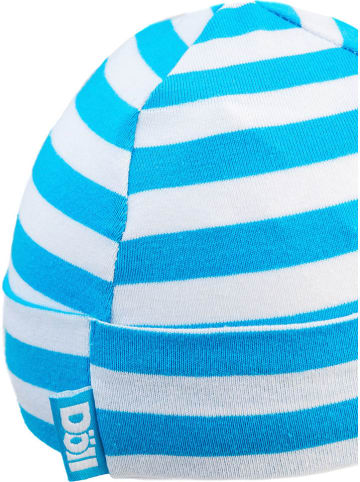 Döll Bindemütze in Hellblau/ Weiß