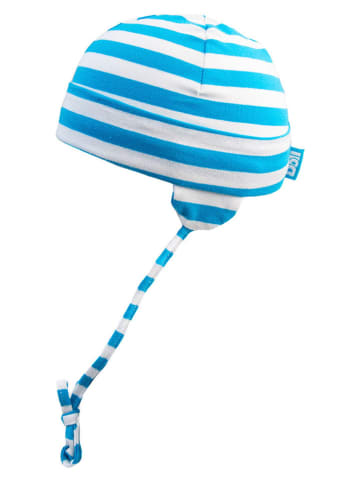 Döll Bindemütze in Hellblau/ Weiß