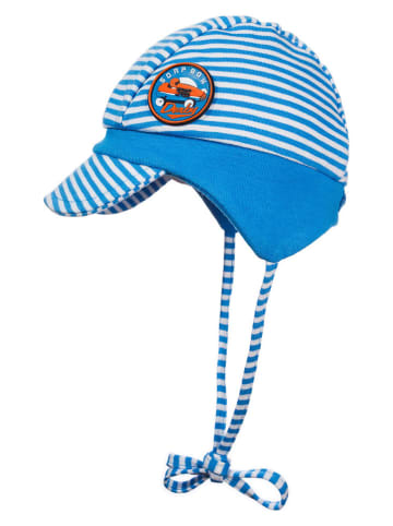 Döll Bindemütze in Blau/ Weiß