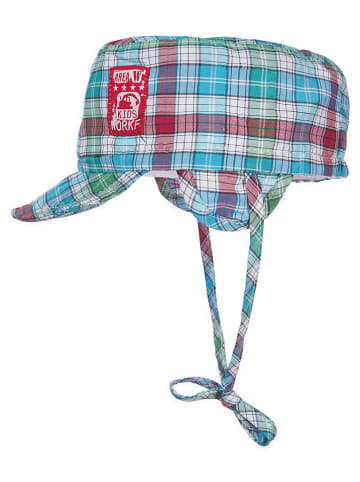 Döll Bindemütze in Blau/ Rot